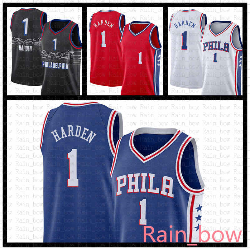 

JAmes 1 Harden Joel 21 Embiid Basketball Jerseys red Throwback Vintage Jersey Allen 3 Iverson Julius 6 Erving 99 Philadelphia''76ers''SIXERS''MENS