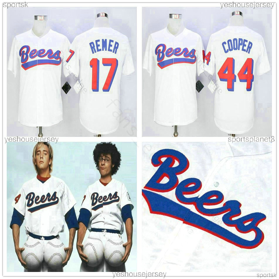 

Mens Moive Beers Baseball 17 Doug Remer Jersey 44 Joe Coop Cooper White Team Color Breathable Embroidery Top High Quality00001