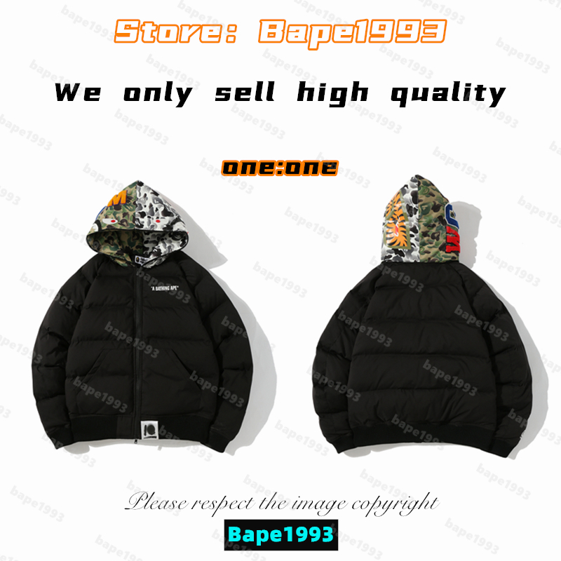

High Quality Apes Mens Jackets Japan Shark B ape head Brand co-branding Luminous Camouflage Galactic spots Male and female of the same styles New man jackets 1993 MY1-8, 1 button