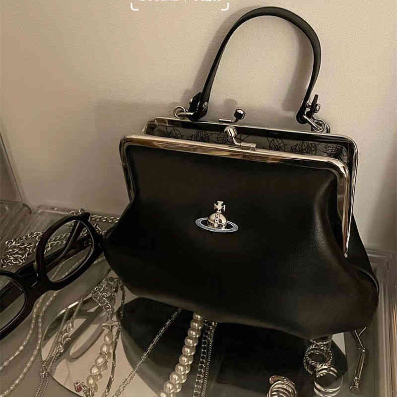 

Empress Dowager Bag Female 2022 Niche Saturn Dumpling Chain Single Shoulder Messenger Portable Wallet Tide, Dark grey