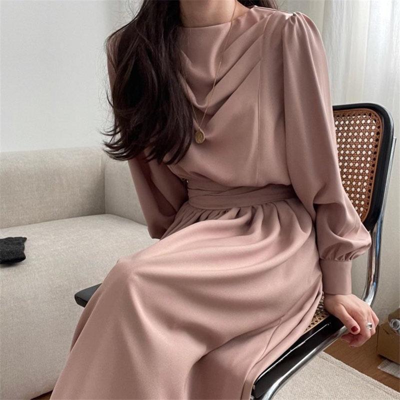 

Casual Dresses Alien Kitty 2022 Minimalist Femme OL All Match Office Lady Stylish Streetwear Slim Loose Chic Sexy Vestidos, Pink