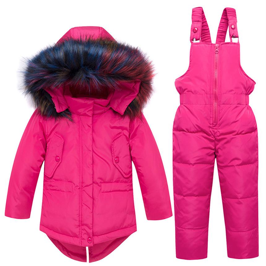 

Winter Kids Snowsuit Jackets Hoodies Duck Down Ski Suit For Girls Snow Suit Outfits Snow Wear Jumpsuit Sets Coat Snowsuit 09272266, Black