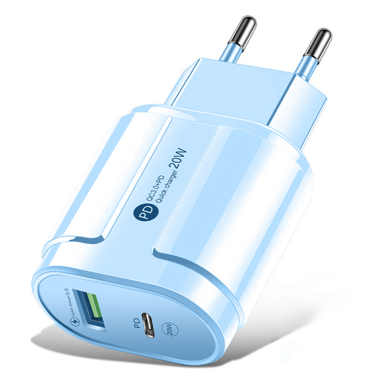

Cell phone charger USB PD dual-port 20W fast charging head A/C dual-port high-power high-quality adapter