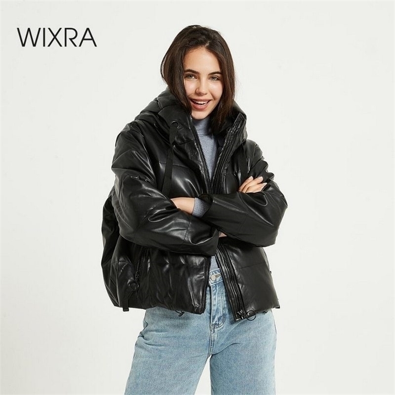 

Wixra Womens Jacket Fashion Loose Hooded Parka Jacket Solid Warm Black Coat Ladies Streetwear Waterproof Parkas Autumn 201127