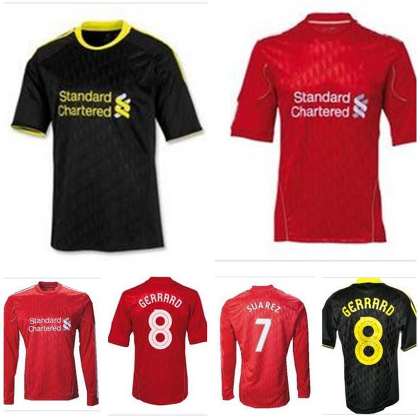 

2010 2011 2012 Gerrard Suarez CARROLL retro soccer jersey 10 11 12 BELLAMY CARRAGHER KUYT STERLING HENDERSON home 3rd vintage classic football shirt, Home europa jersey