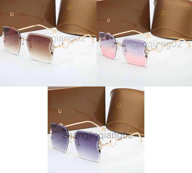 

Designer Cycle Luxurious Fashion Gg Cc Sunglass Woman Mens New Trend Classic Frameless Square Womens Elegant Ocean Glasses Original Set Box of Counter