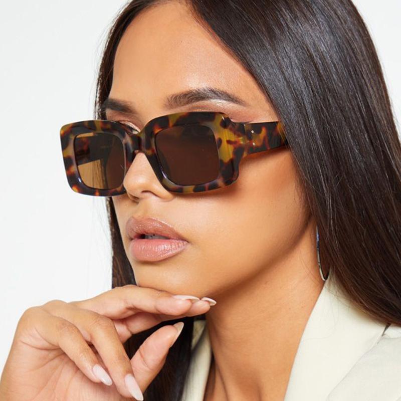 

Sunglasses Square Men's Gradient Brown Personalized Retro Glasses Women Brand Designer Outdoor Fishing Driving UV400Sunglasses