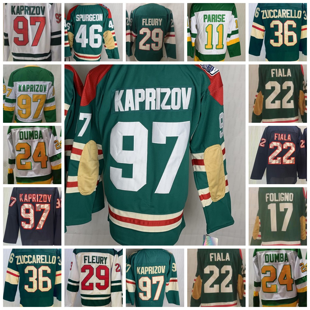 

2022 Hockey Jerseys 97 Kirill Kaprizov Marcus Foligno Matthew Boldy Mats Zuccarello Kevin Fiala Joel Eriksson Ek Jared Spurgeon Matt Dumba Marc-Andre Fleury, Style