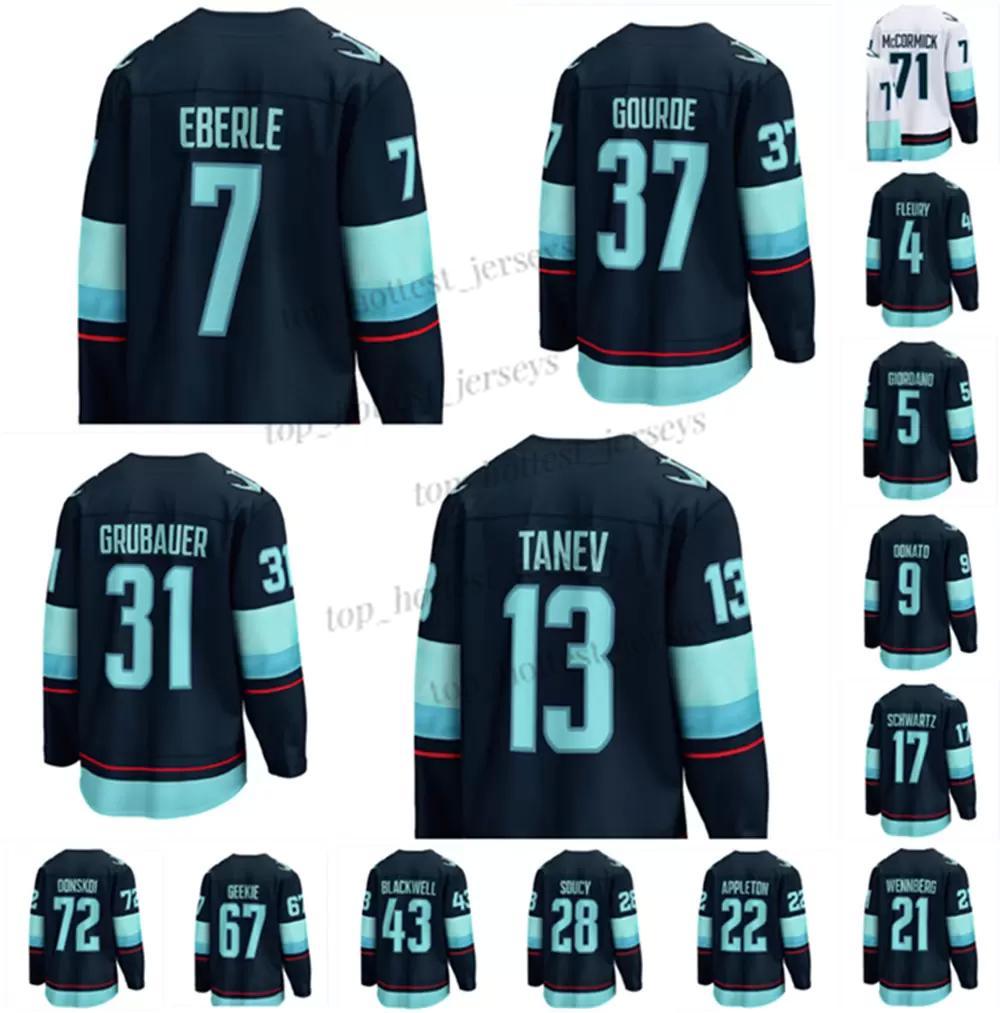 

2022 Custom 6 Adam Larsson 13 Brandon Tanev Hockey Jersey 37 Yanni Gourde 31 Philipp Grubauer 17 Schwartz 7 Eberle 4 Fleury Stitched Men Women Youth Jerseys Ice Hockey, Womens size s-2xl