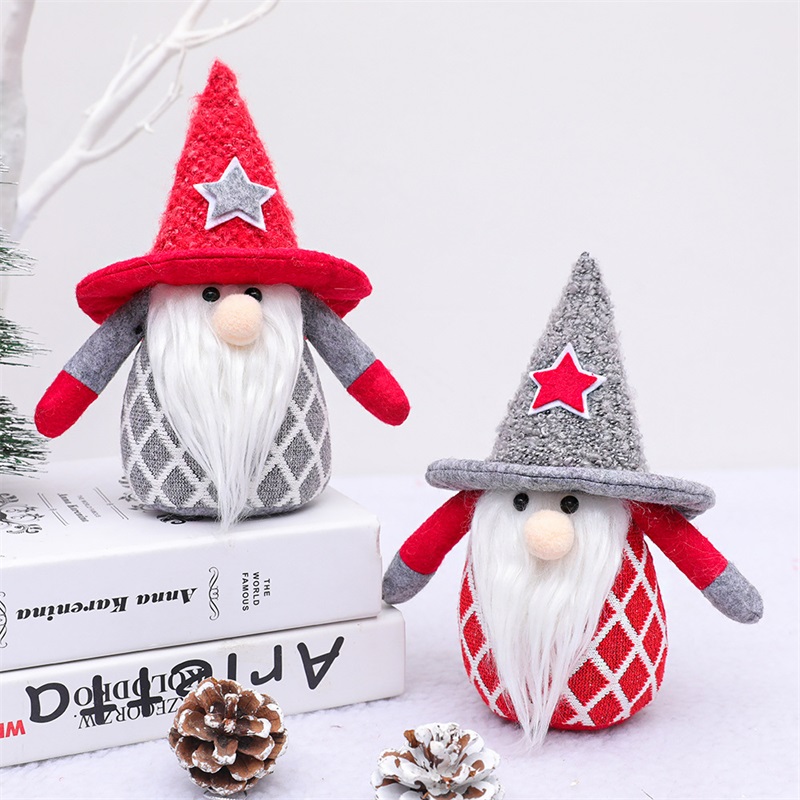 

Gnomes Santa Star Cap Doll Christmas Party Ornaments Gift Plush Stuffed Toys With White Beard Xmas Garden Festival Decorations Supplies 7qy Q2