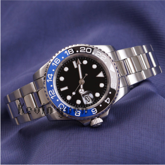 

2022 Fashion mens mechanical watch automatic GMT blue ted Ceramic Gold, 01