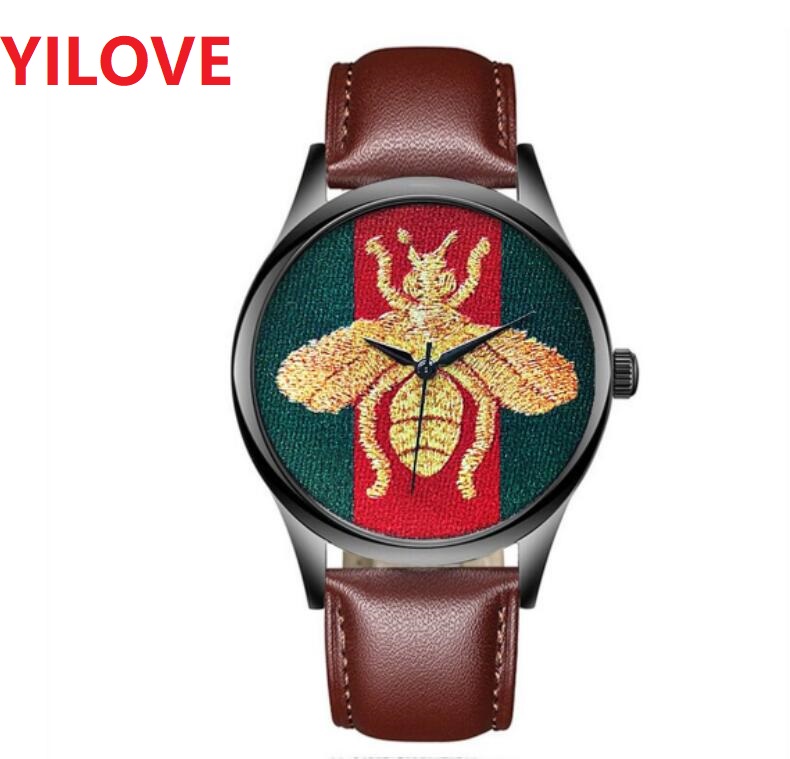 

On Sale Womens Mens Bee Snake Tiger Watch 40mm 45mm Quartz Imported Movement Clock Fashion High Quality Couples Style Classic Wristwatches montre de luxe gifts, As pic