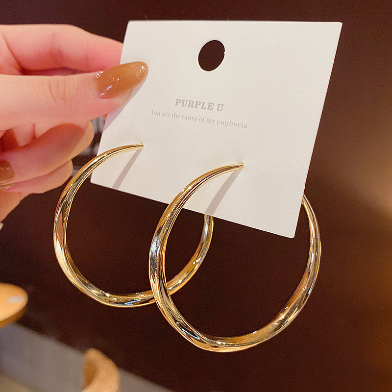 

BLIJERY Personality Gold Color Big Hoop Earrings Thick Twist Circle for Women Statement Jewelry Boucles d oreilles 220716