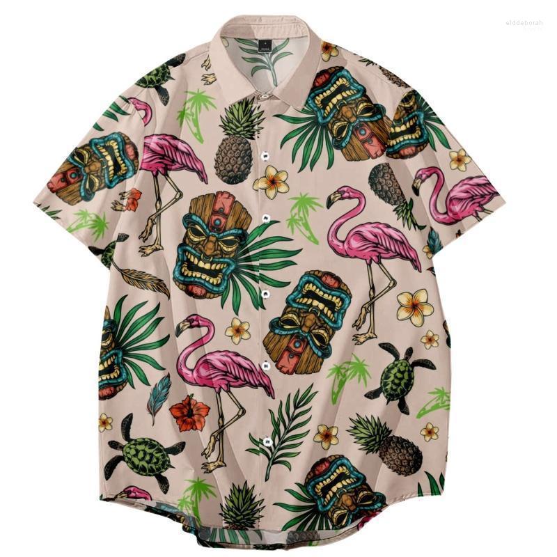 

Men's Casual Shirts Men's Summer Shirt Hawaiian Holiday Couple Clothing 3d Printing Botton Down Aloha Beach Oversized Short Sleeved Tops, Baokuan2