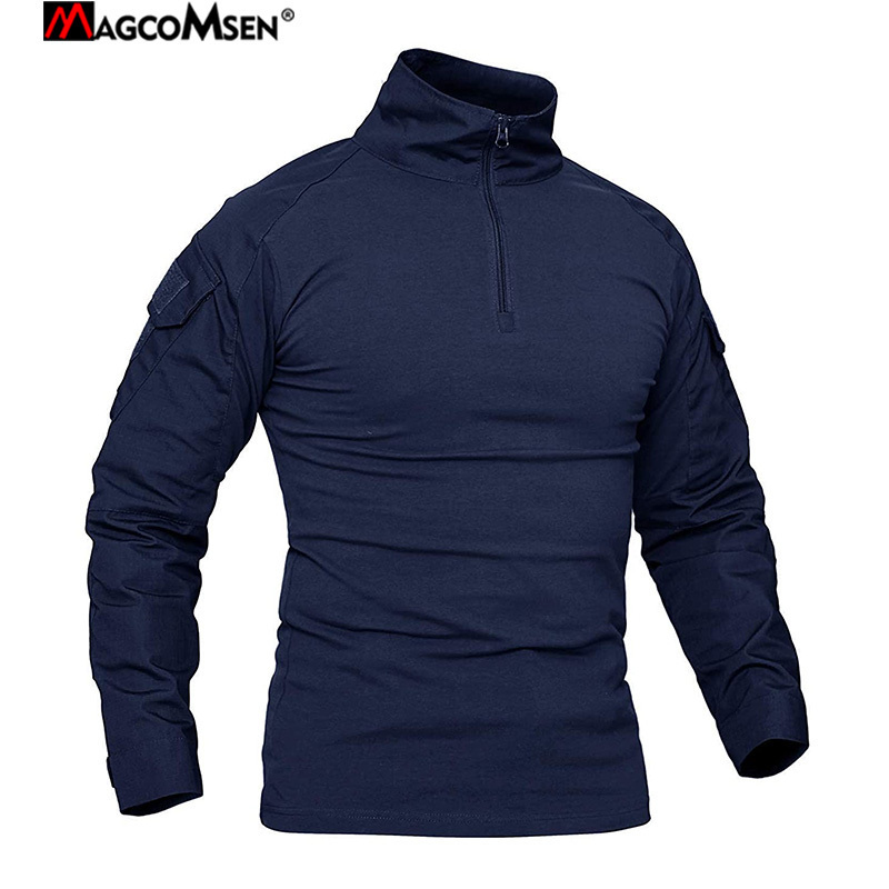 

MAGCOMSEN Army Combat T Shirt Men Long Sleeve Soldiers Tactical T-Shirt Military Training Tees Tops Airsoft Paintball Shirt Male 220421, Army green