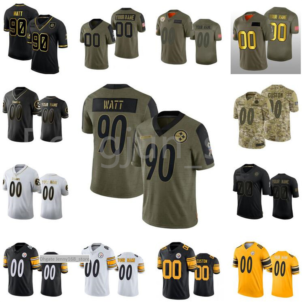 

2022 Pittsburgh Men Women Youth Steeler Stitched Football 22 Najee Harris 90 T.J. Watt 11 Chase Claypool Elite Custom''NFL''jerseys Size S-4XL