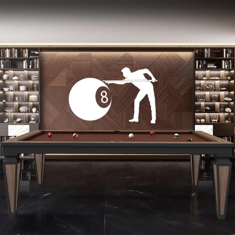 

Wall Stickers Eight Ball Man Playing Pool Billiard Sticker Decal Sports Art Decoration A002575