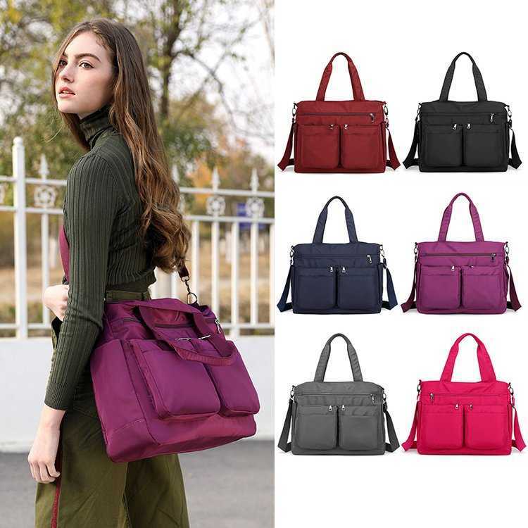 HBP Multi-pocket lightweight nylon waterproof shoulder bag short trip satchel ladies shopping work handbag