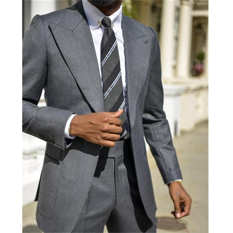 

Men's Suits & Blazers Dark Grey Casual Mens Slim Fit 2 Pieces Formal Occasion Peaked Lapel Coat With Pant Jacket Wedding Tuxedos Groom 2022, Beige