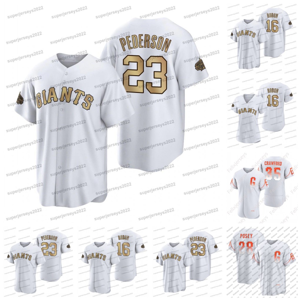 

23 Joc Pederson 2022 All-Star Game Giant Jersey Carlos Rodon Wilmer Flores Thairo Estrada Mike Yastrzemski Brandon Crawford Darin Ruf Buster28Posey Brandon Belt, Grey flex base