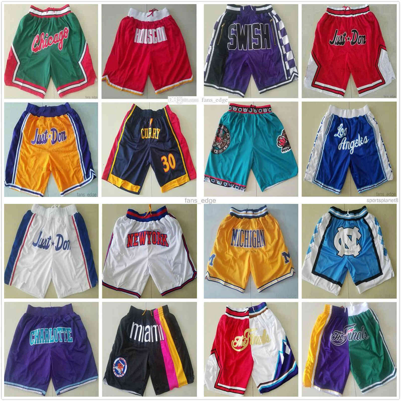 

All Team Just Don Basketball Shorts Retro Hip Pop JUST DON Short Pant Stitched With Pocket Zipper Sweatpant Mens Size S-XXL, Tell us which one