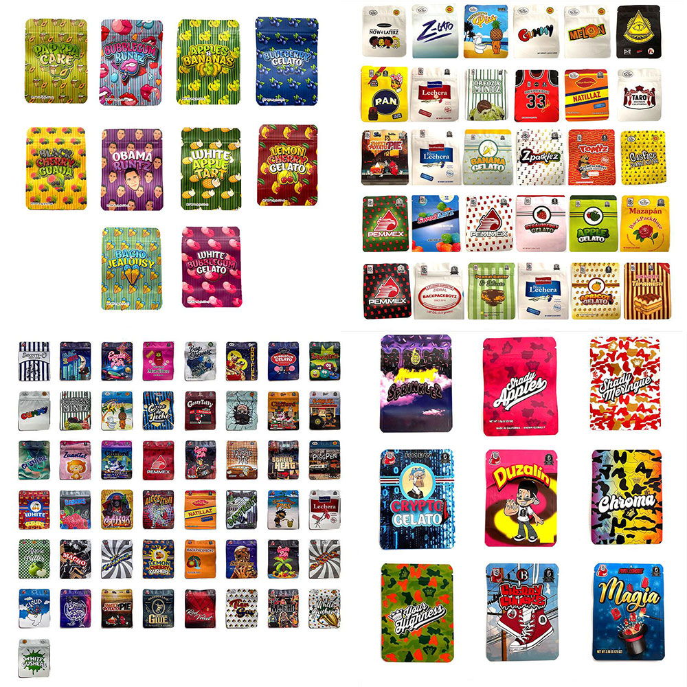 

Backpack boyz mylar bags 3.5g stand up pouch 4x5 inch smell proof zip lock empty packaging bags DUZALIN CRYPTO GELATO MAGIA