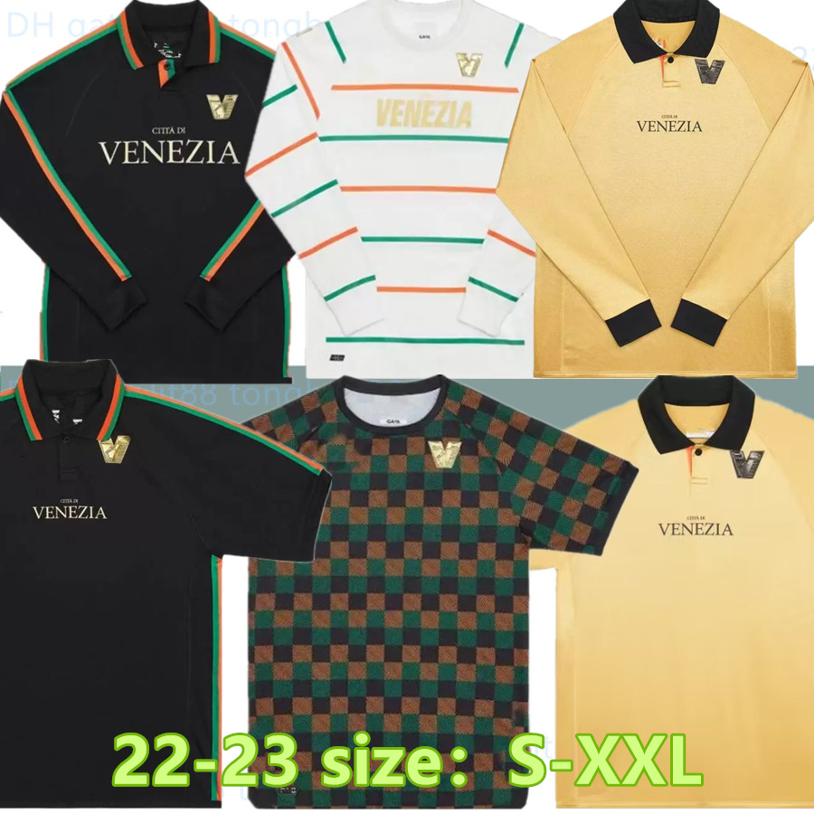 

22 23 Venezia FC Soccer Jerseys home Black Away White Third Blue 4th Red 10# ARAMU 11# FORTE Venice 2022 2023 BUSIO 27# Football Shirts 3rd Adukt Kids Uniforms long sleeves, 22-23 third long sleeves