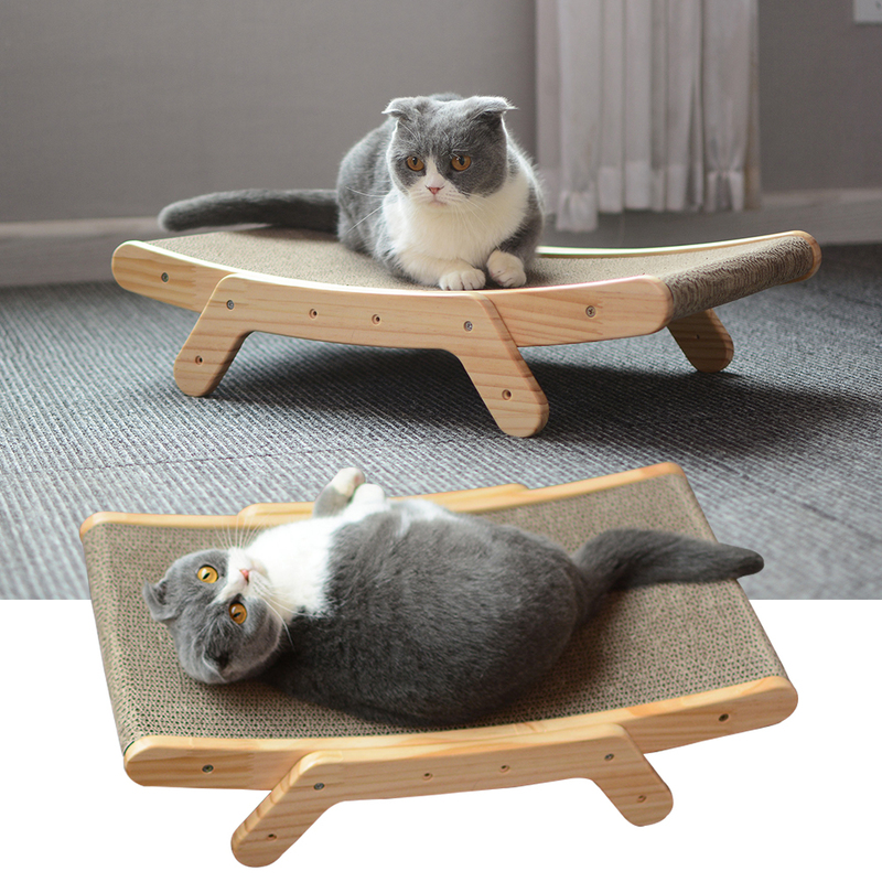 

Wooden Cat Scratcher Scraper Detachable Lounge Bed 3 In 1 Scratching Post For Cats Training Grinding Claw Toys Cat Scratch Board 220504