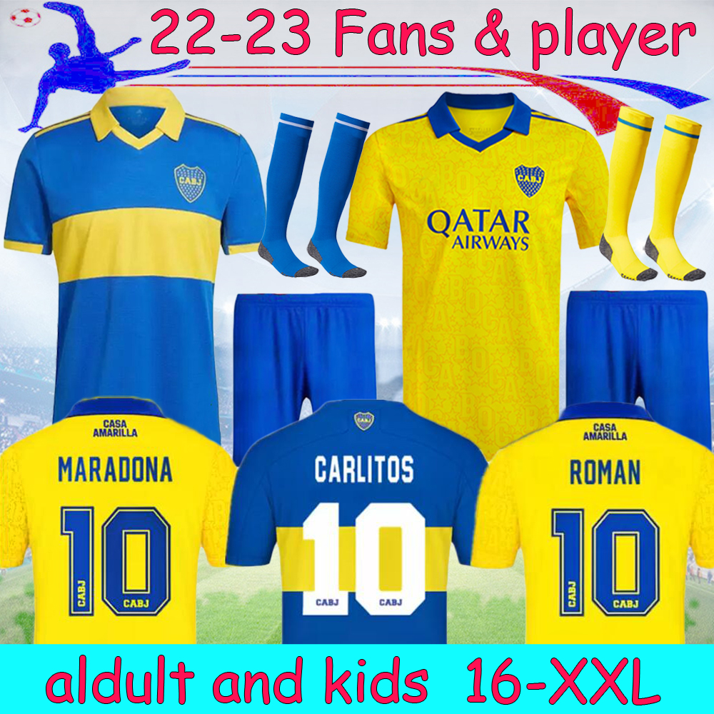 

22 23 Boca Juniors MARADONA TEVEZ soccer jersey home men kit ALEXIS DE ROSSI 2022 2023 Fans & players CARLITOS 3rd camiseta futbol football kids Sets, 22/23 3rd fans