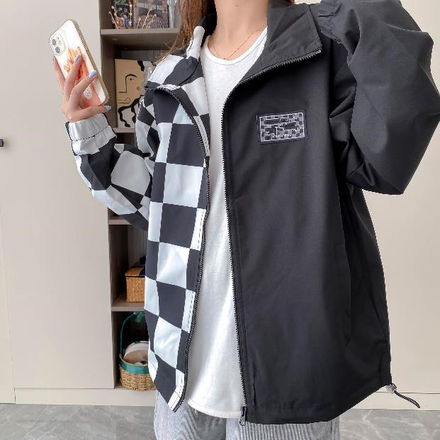 

New Dress Men's Classic Casual Jacket Mens Spring Autumn loose Top Outerwear Women's sports Jackets Couple Coatover Coat Youth Windbreaker Outwear Clothing A003, Black