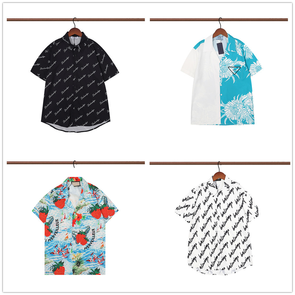 

2022 Spring and Autumn shirt Men's Women letter graffiti short-sleeved designer Business casual Turn-down Collar shirt Luxury brands Blouses Geometric g, T1 high quality