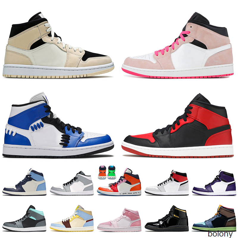 

Jumpman 1 1s Sisterhood Basketball Shoes Mens Womens Twist High OG Volt Milan Mid Barely Orange UNC Trainers Banned Crimson Tint Sneakers, #48 low travis scotts 36-46