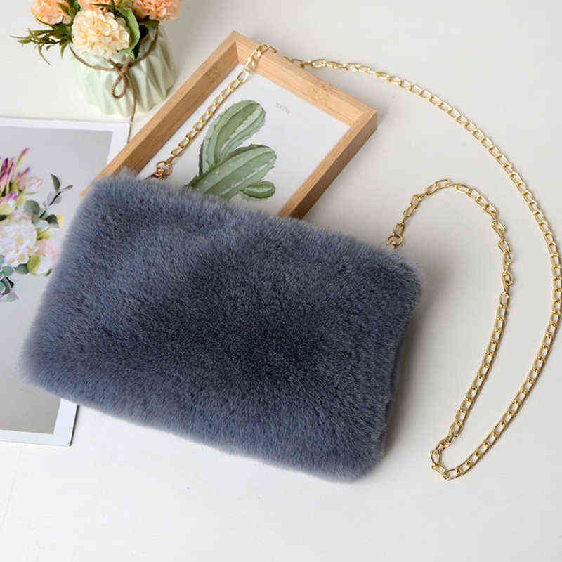 

Faux Fur Crossbody Bags For Women Autumn Winter Plush Purses And Handbags Female Phone Shoulder Bag Girls Y220401, Creamy-white