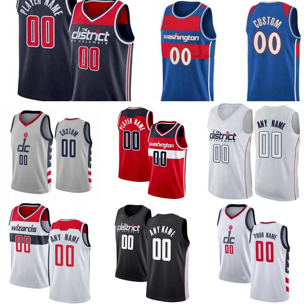 

75th Custom Jersey Washington''Wizards''Men Women Youth 1 Kentavious Caldwell-Pope 6 Montrezl Harrell 17 Joel Ayayi 3 Bradley Beal Basketball Jerseys, Color