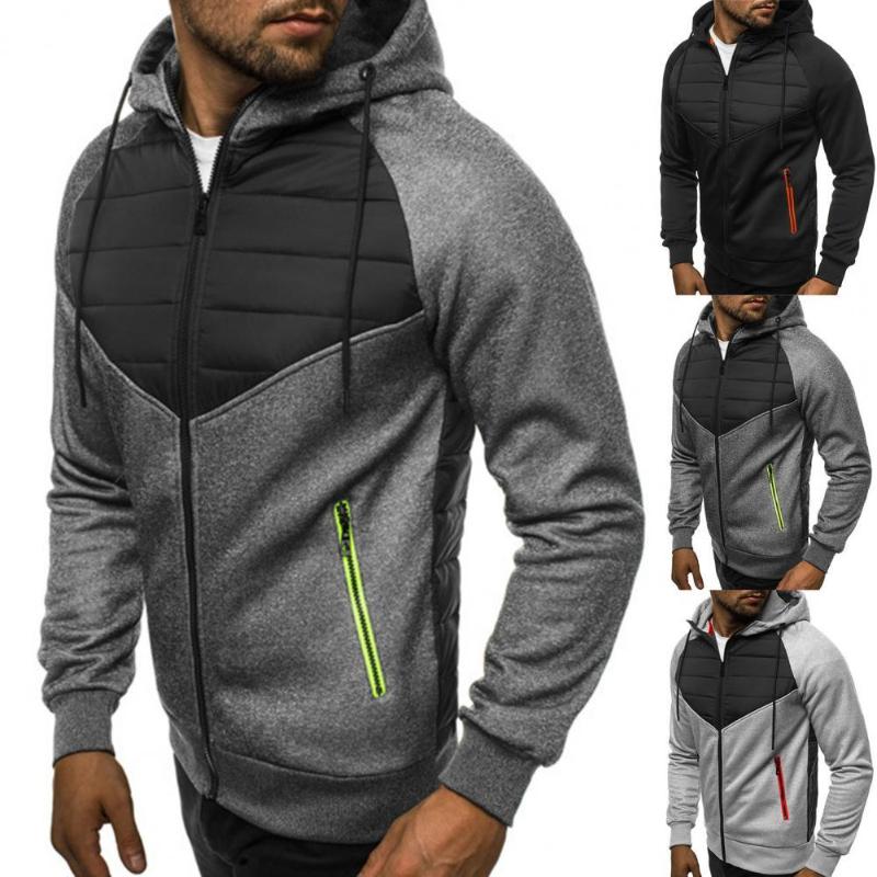 

Men's Jackets Jacket Coat All-matched Top Windproof Stylish Patchwork Zipper Closure CoatMen's, Light grey