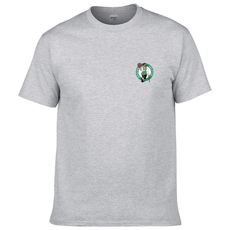 

Men' T-Shirts Men' Summer T-Shirt Euro-American Style Cotton Short Sleeve Celtics Team Logo Printed HarajukuMen, Black