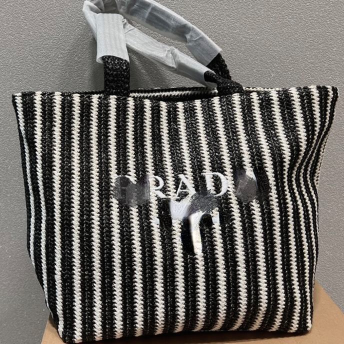 

Stylish women's leisure shopping tote Bag OP14 Women's hand-woven straw fabric large capacity resort beach reusable designer handbag, Customize