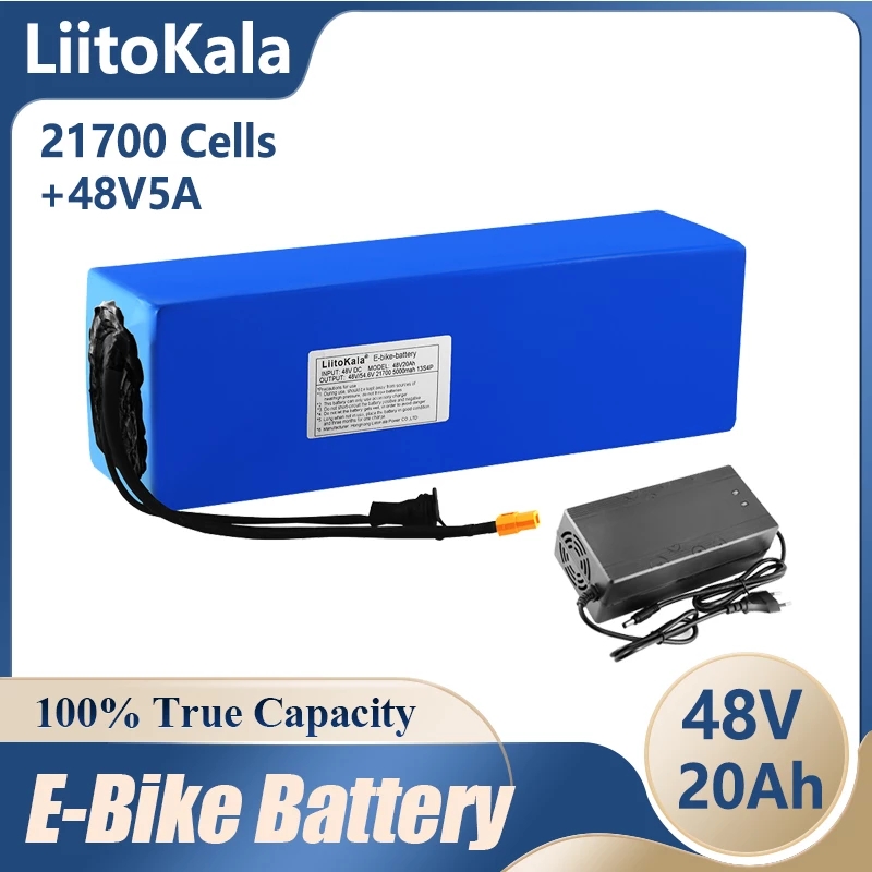 

Easy to carry LiitoKala Original 48V 20AH Ebike Battery 54.8V 1500W bike Powerful electric bicycle batteries XT60