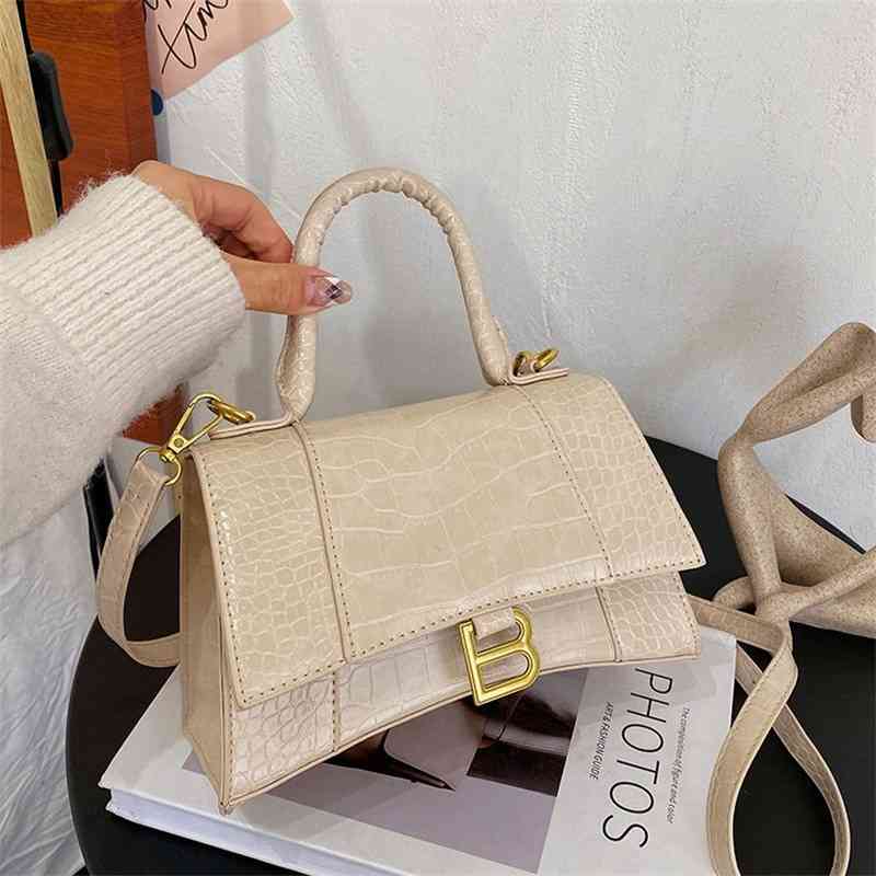 Spring and summer hourglass bag new sling one shoulder minority women's crocodile pattern versatile messenger Bags us ModelHBMG-image-772880486