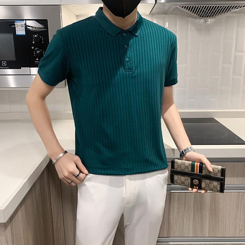

Men's Polos Summer Knitted Shirts For Men Short Sleeve Loose Lapel Casual Business Social Tee Tops Male ClothingMen's Men'sMen's, Black