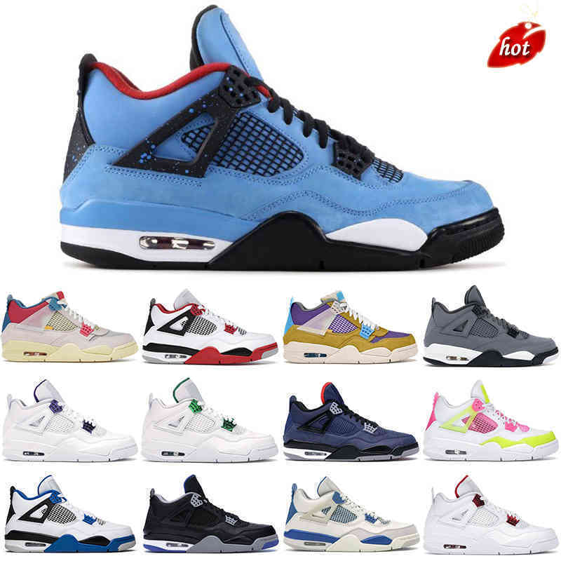 

TOP 2022 Basketball Shoes Men 4s 4 oreo Pure Money Cool Grey Royalty University Red Union Guava Lemon Thunder Mens Trainers Outdoor Sports, Black cat