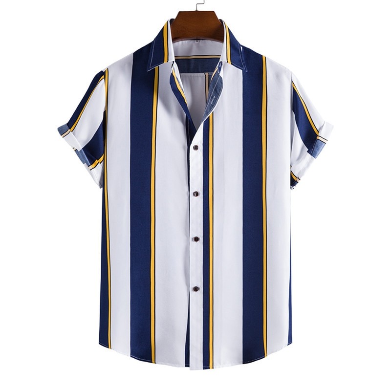

Stripe Shirts For Men Cotton Linen Print Short Sleeve Button Shirt Blouse Top Mens Fashion Vintage Clothing Camisa Hombre 220617, Ye