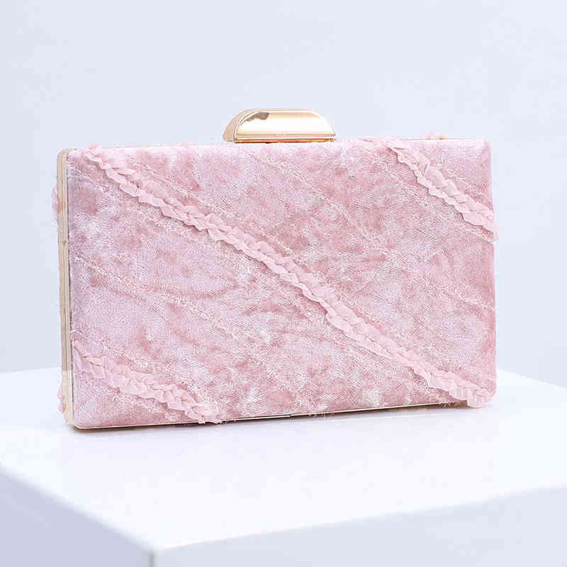 

Ladies Clutch Bag Women 2022 Handbags Evening Party Shoulder Crossbody Bag Velvet Embroidered Luxury Wallet Tote Purse T220727, Pink