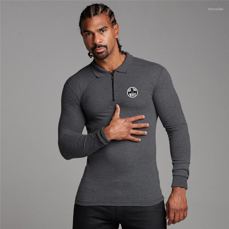 

Men's Polos Shirts Men Brand Autumn Gym Cotton Breathable Bodybuilding Fitness Long Sleeve Shirt Sports TeesMen's Men'sMen's Bles22, Burgundy