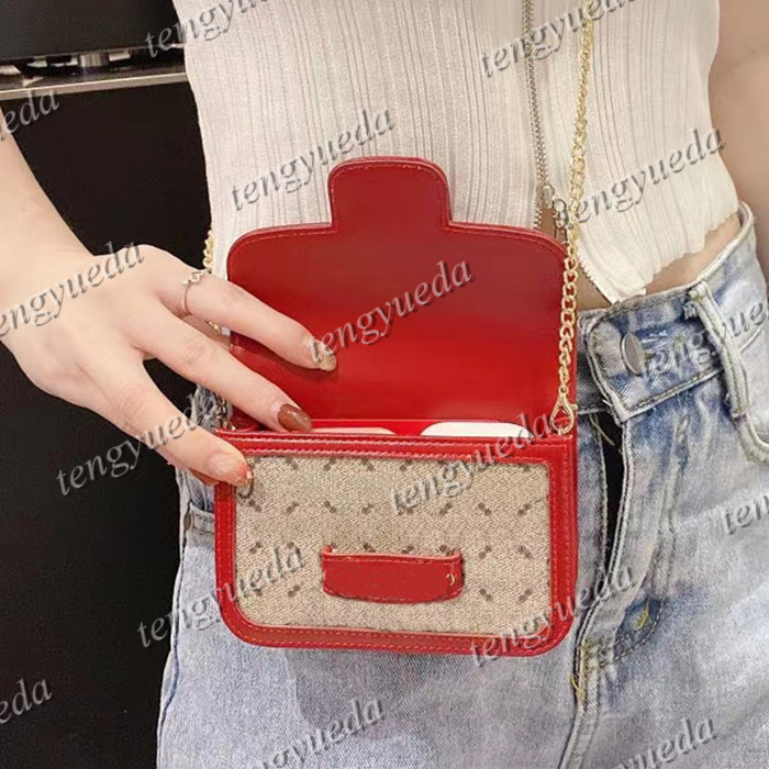 

Fashion Designer Phone Pouches Mini Shoulder Bags Mini Wallet Card Holder Pocket High Quality Leather Cosmetic Bag