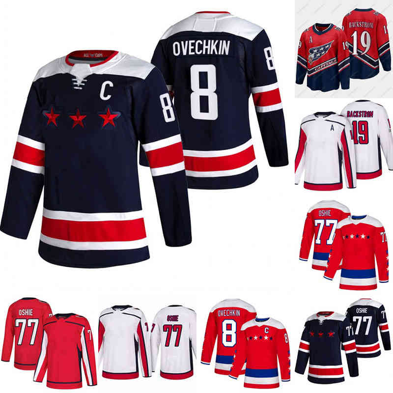 #8 Alex Ovechkin 2021 Reverse Retro Jersey Nicklas Backstrom Evgeny Kuznetsov T.J. Oshie Tom Wilson Ilya Samsonov John Carlson Garnet