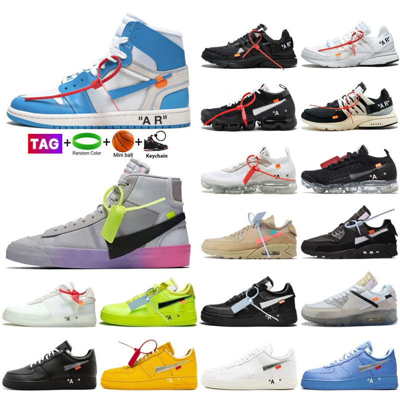 

2022 Original Mens womens off Shoes MCA white Blue Red mac Silver Metallic Volt Low 90s Triple black green GNER Presto 2.0 36-46, Color 2