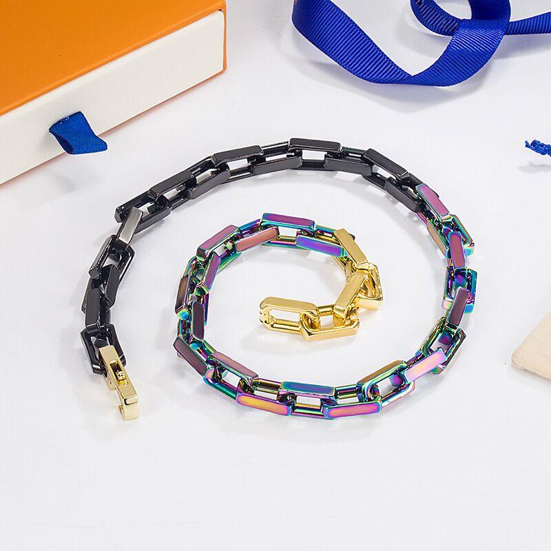 

Chains Classic 925 Silver Bamboo Color Matching Necklace European And American Hip Hop Personalized Couple