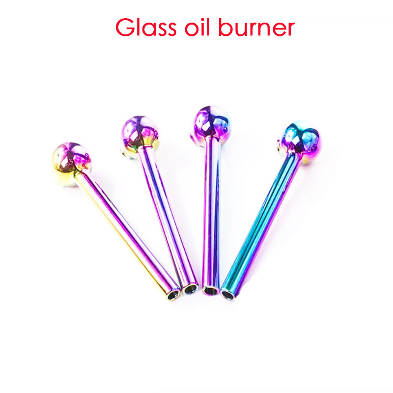 

Wholesale Nano Plating Pyrex 4inch Glass Oil Burner Pipe Colorful Great Tube Nail Tips Pipes for smoking