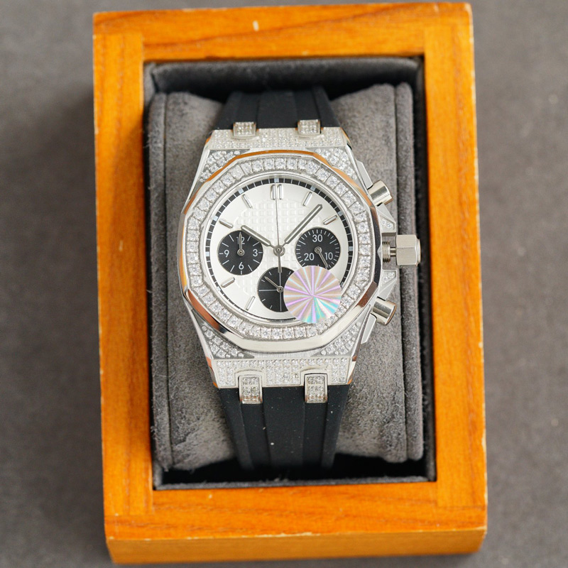 

Women Watches Quartz Movement Watch 37mm Diamond Bezel Rubber Strap Fashion Wristwatches Montre De Luxe Gifts for Ladies, Color 2